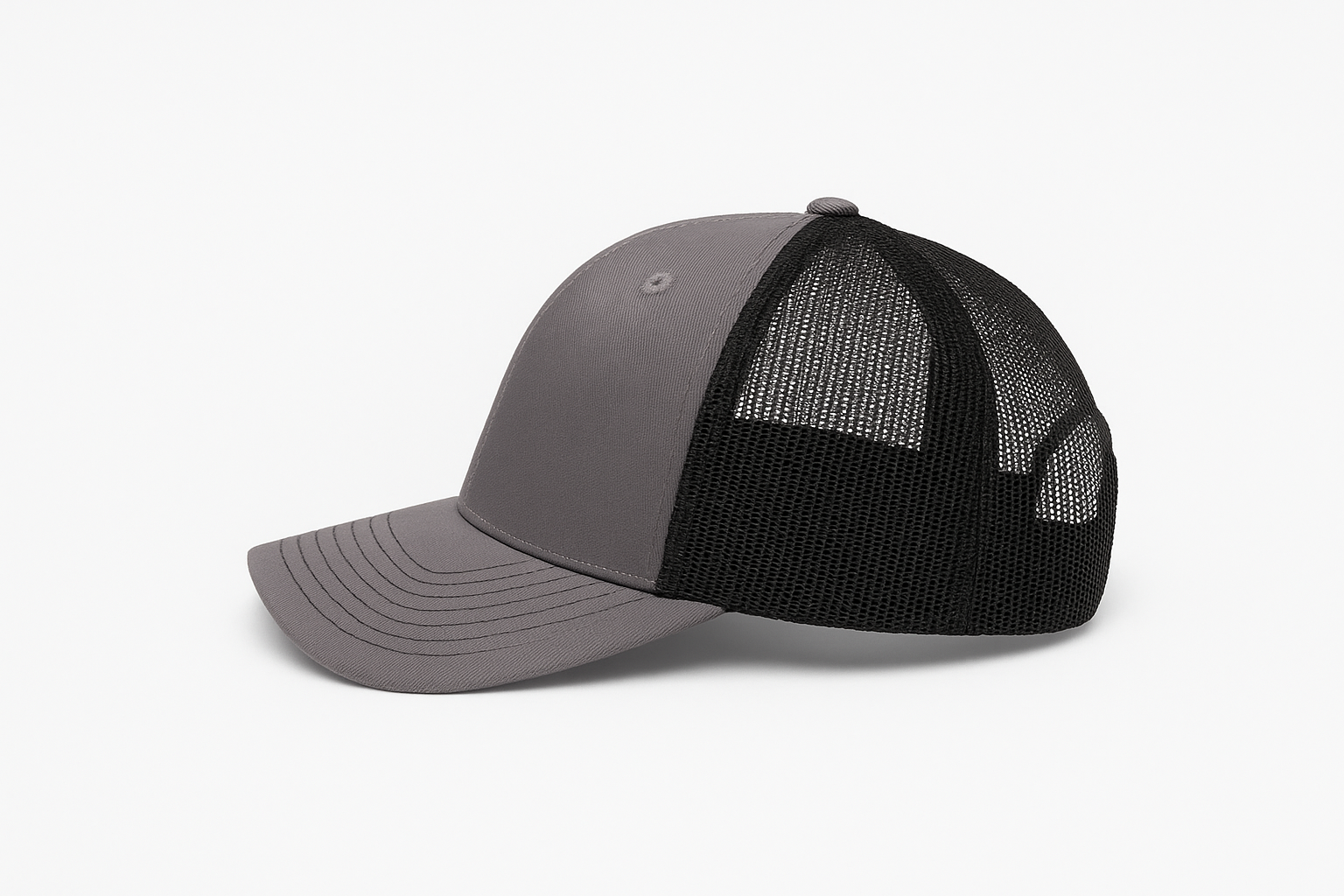 Black and Grey Trucker Hat – Kish Korda Classic Mesh Cap